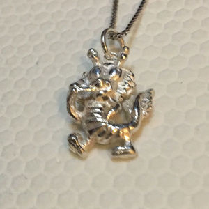 Sterling Silver 3D Dragon Zodiac Small Pendant